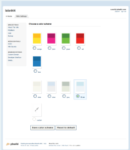 Custom colors in PBwiki -- now a free feature