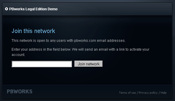 Enter email address screen